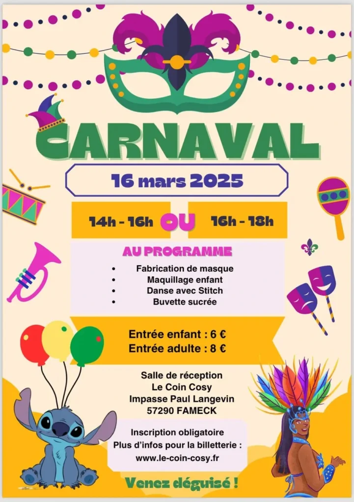 carnaval Moselle Fameck Le Coin Cosy