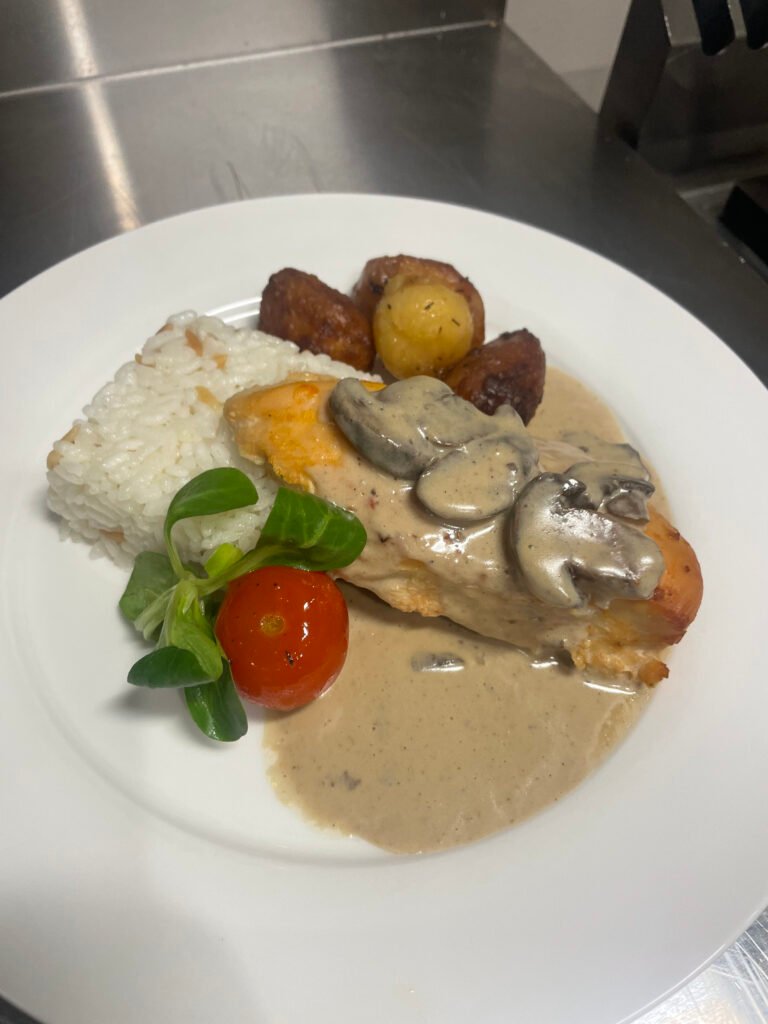 poulet champignons riz