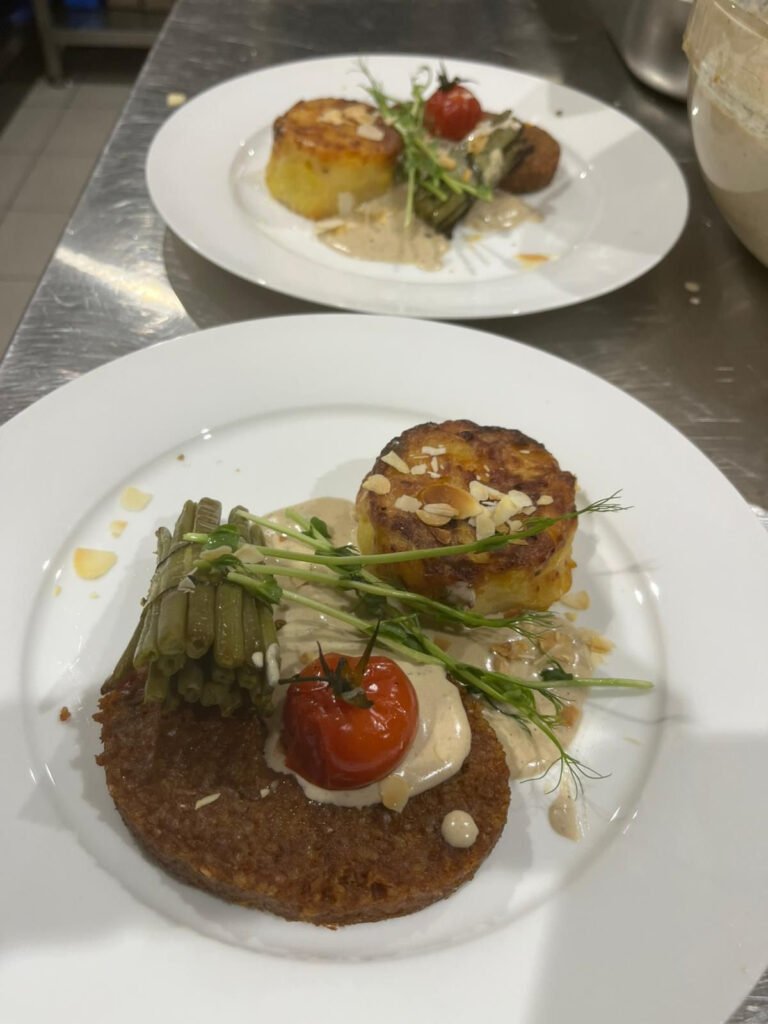 steack végétarien champignons fagot haricots